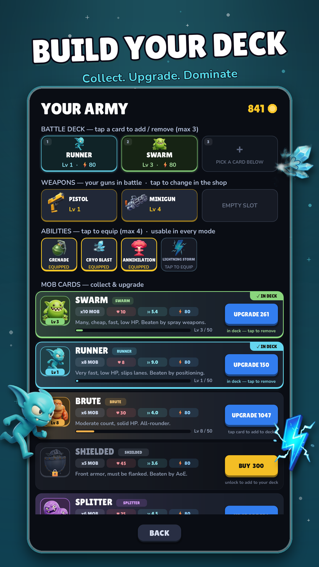 Build your deck and abilities